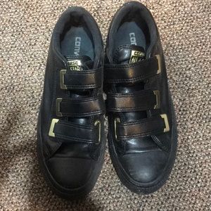 Black and Gold Converse Sneakers